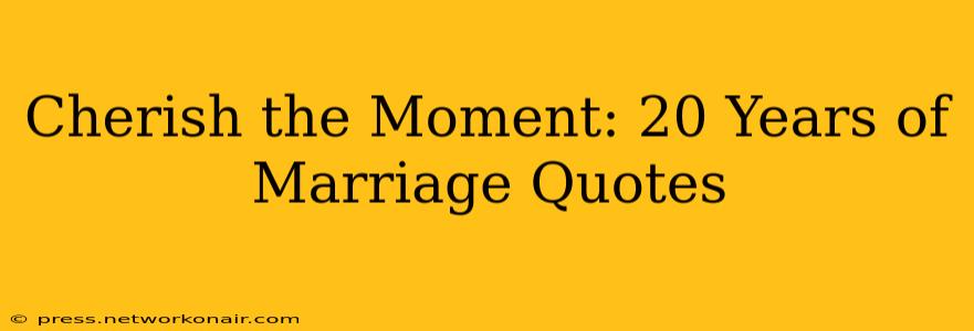 Cherish the Moment: 20 Years of Marriage Quotes