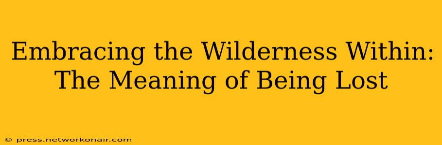 Embracing the Wilderness Within: The Meaning of Being Lost