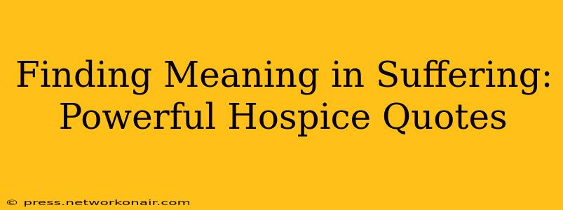 Finding Meaning in Suffering:  Powerful Hospice Quotes
