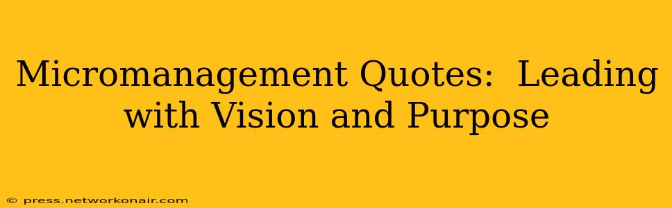 Micromanagement Quotes:  Leading with Vision and Purpose
