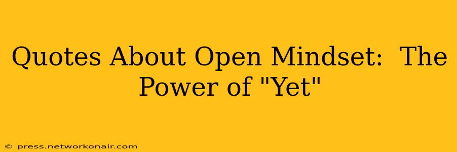 Quotes About Open Mindset:  The Power of "Yet"