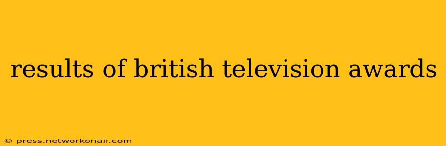results of british television awards