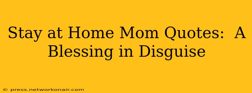 Stay at Home Mom Quotes:  A Blessing in Disguise