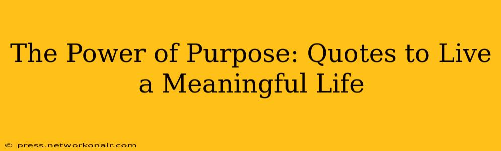 The Power of Purpose: Quotes to Live a Meaningful Life